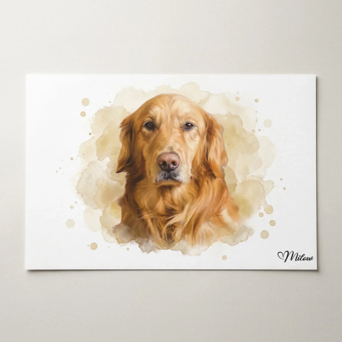 Hundeportrait im Aquarell-Stil (Querformat) - Poster