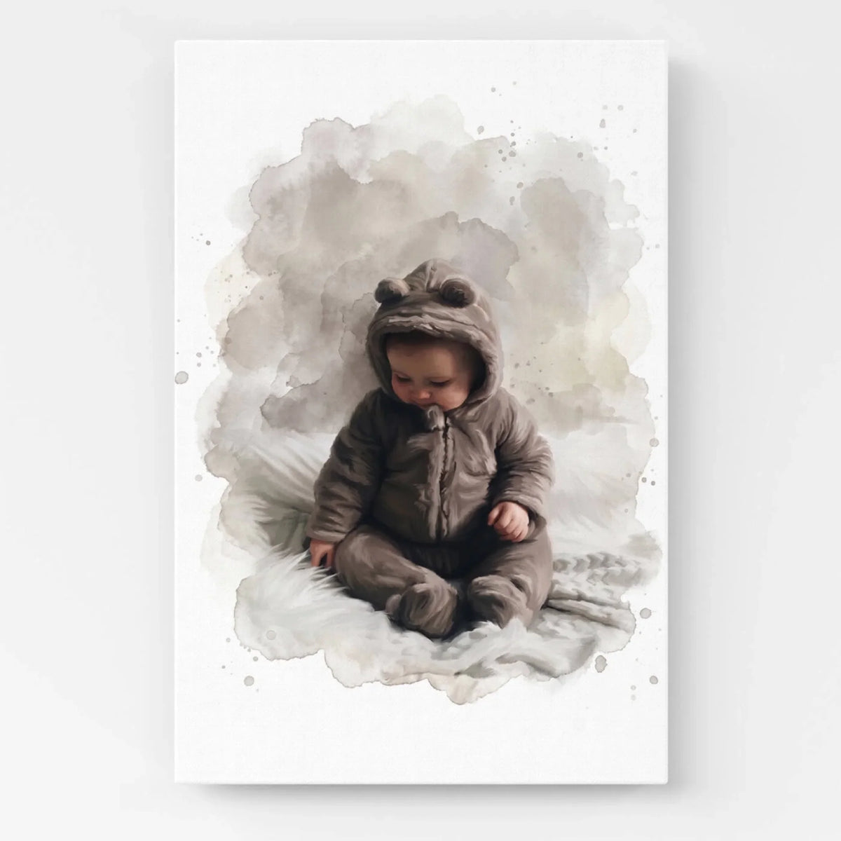 Portrait de bébé en style aquarelle d'après ta photo - toile