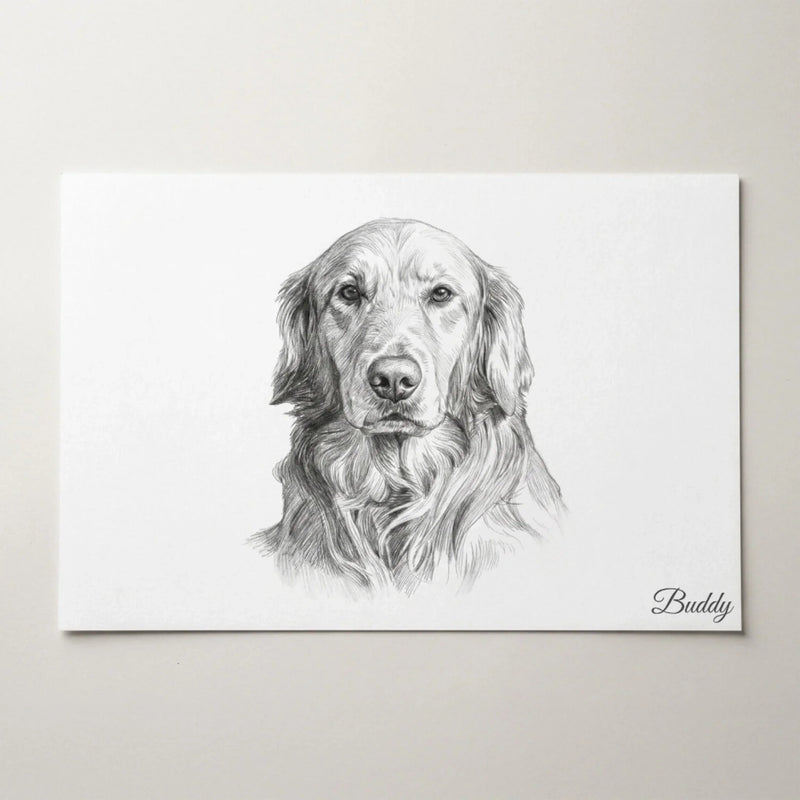 Portrait personnalisé en style crayon (format paysage)