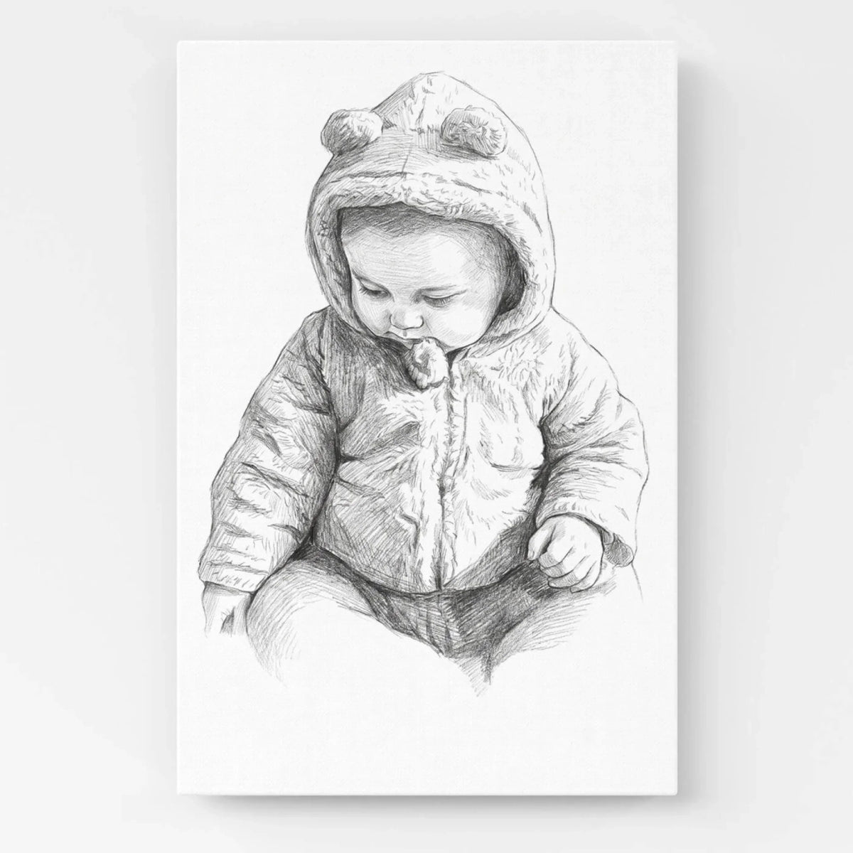 Portrait de bébé en style crayon d'après ta photo - toile