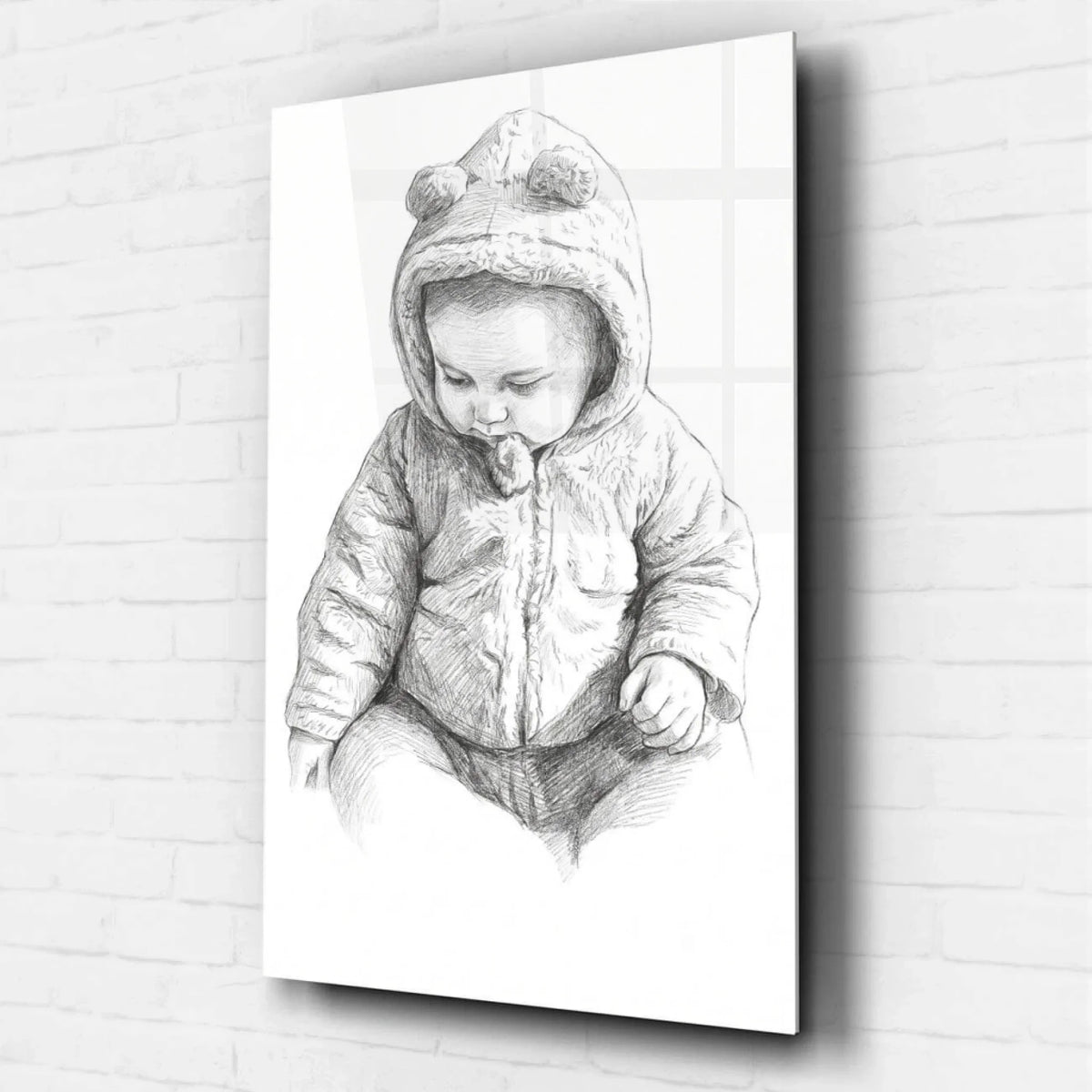 Portrait de bébé en style crayon d'après ta photo - verre acrylique