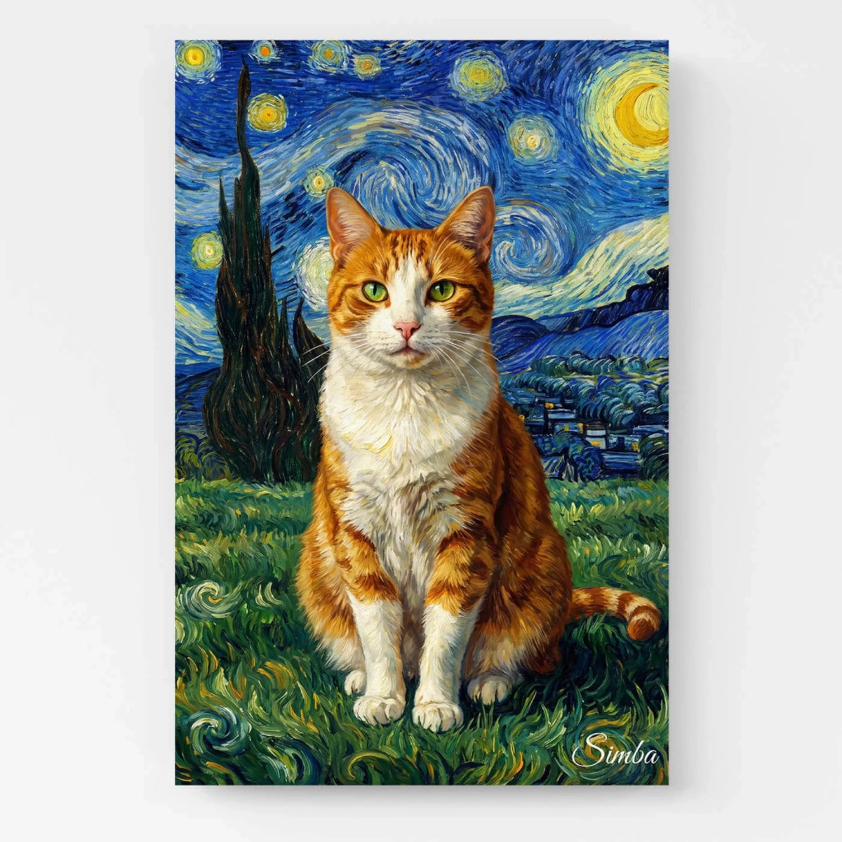 Portrait de chat style Van Gogh d'après ta photo - toile
