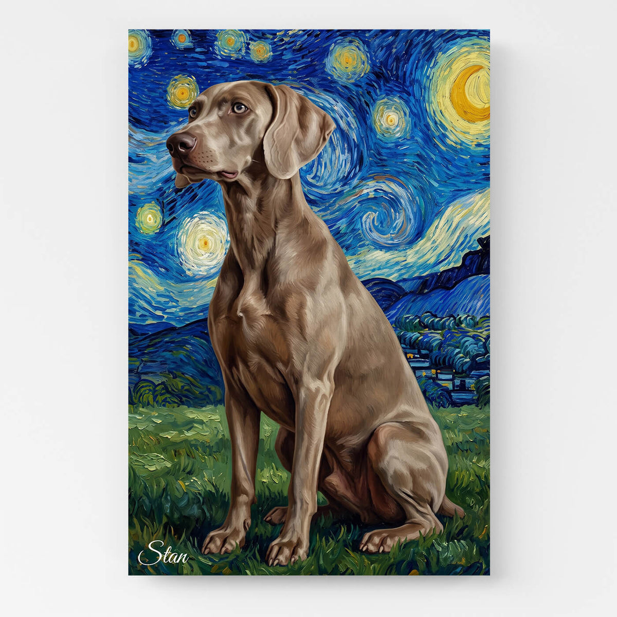 Portrait de chien en style Van Gogh d'après ta photo - toile