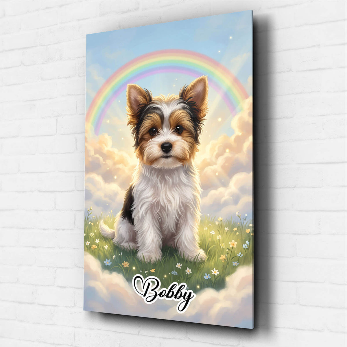 Portrait de chien au Pont de l’Arc-en-ciel d'après ta photo - verre acrylique