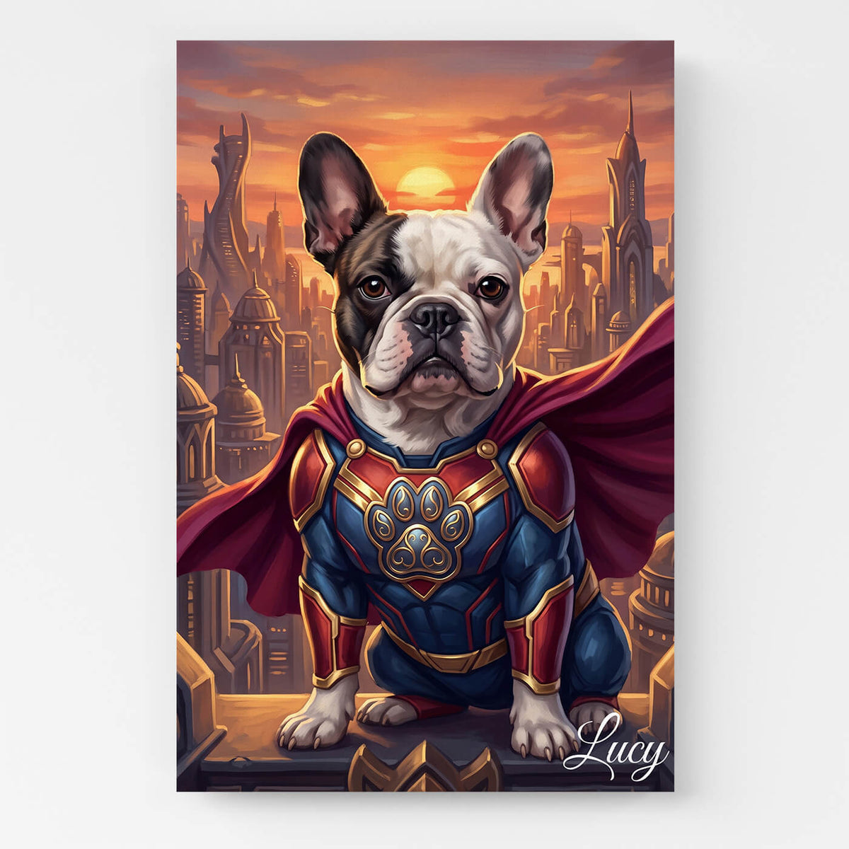 Portrait de chien en super-héros d'après ta photo - toile