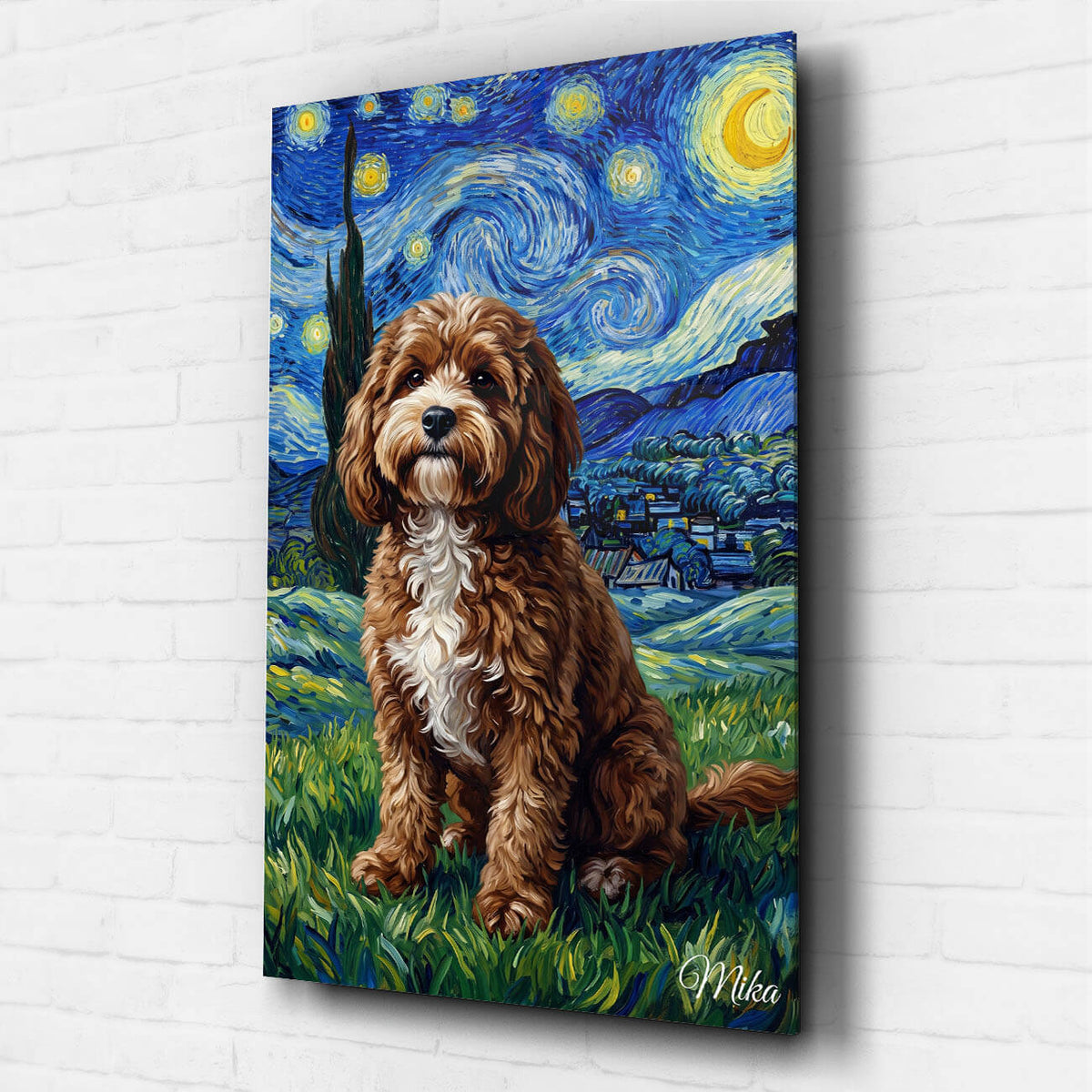 Portrait de chien en style Van Gogh d'après ta photo - verre acrylique