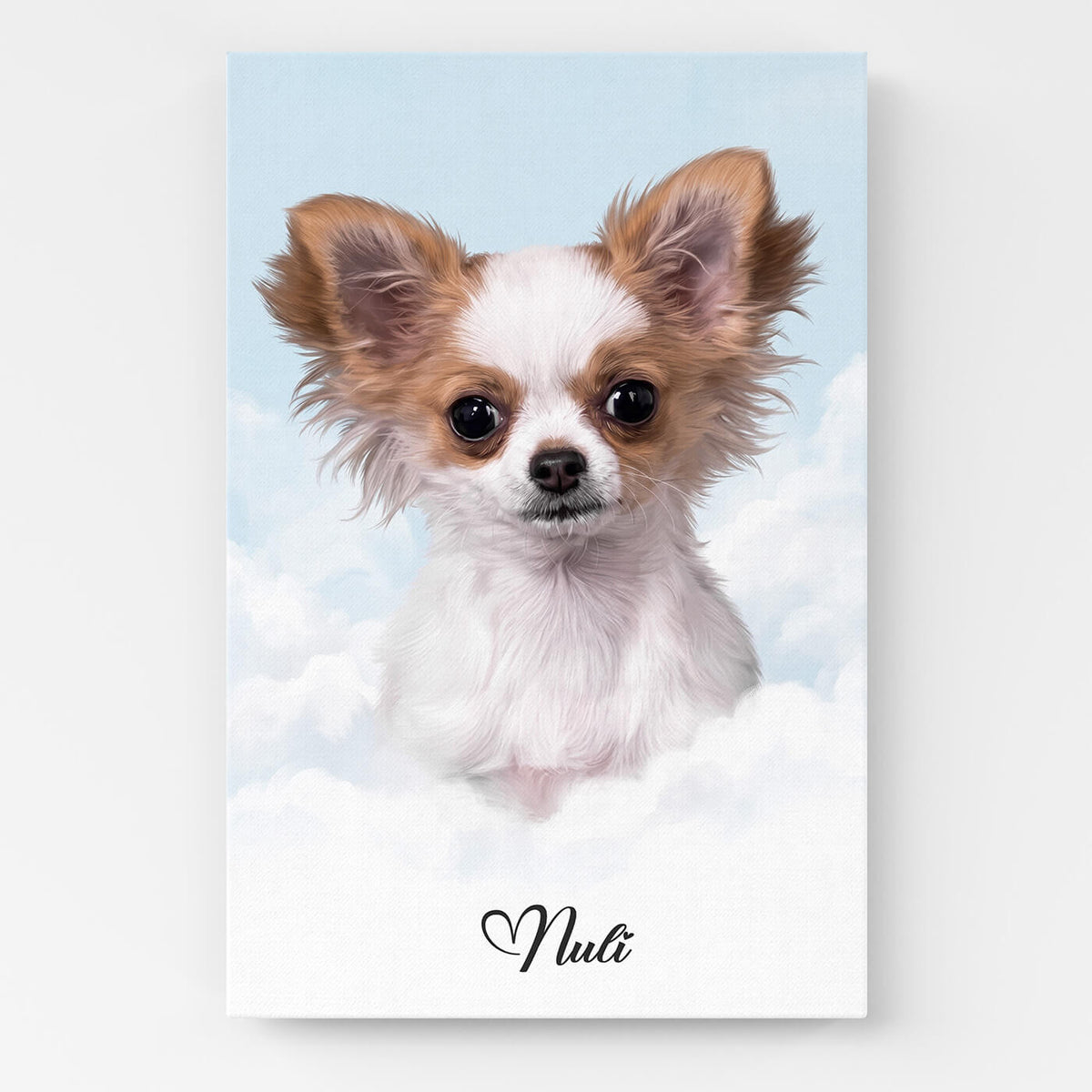 Portrait de chien personnalisé sur les nuages d'après ta photo - toile