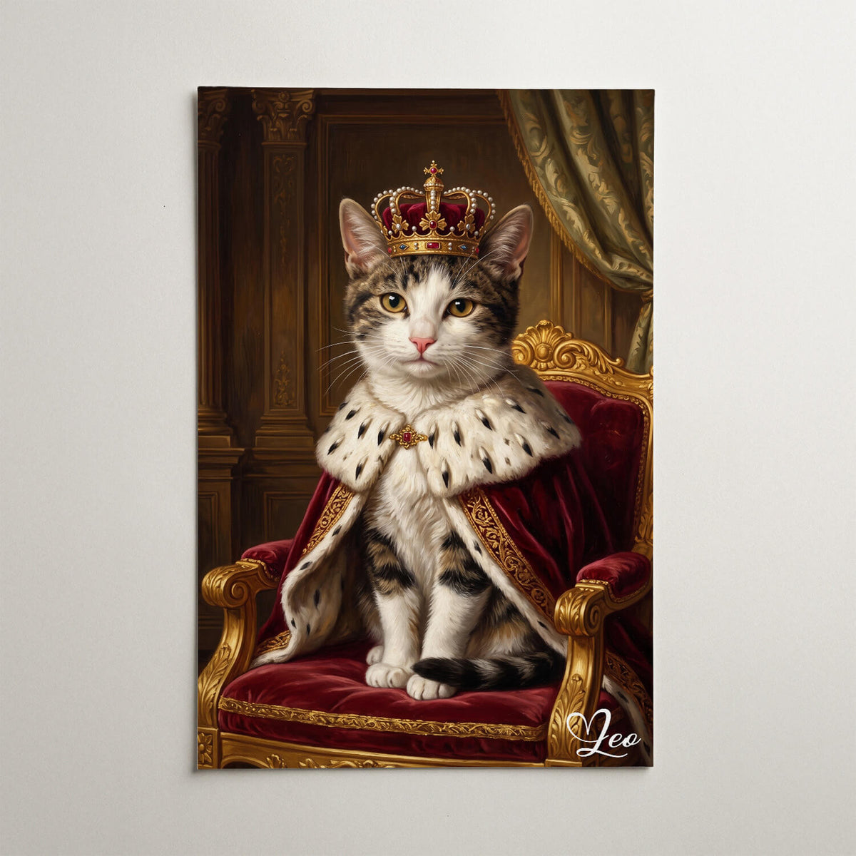 Portrait de chat dans le style Renaissance d'après ta photo - affiche