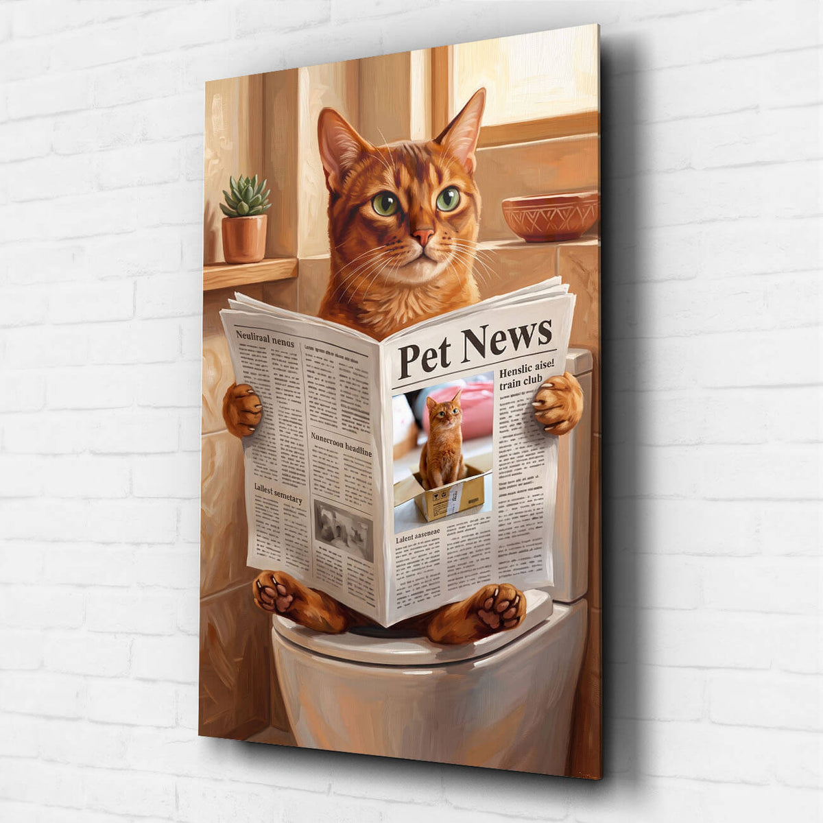 Portrait de chat amusant sur les toilettes d'après ta photo - verre acrylique