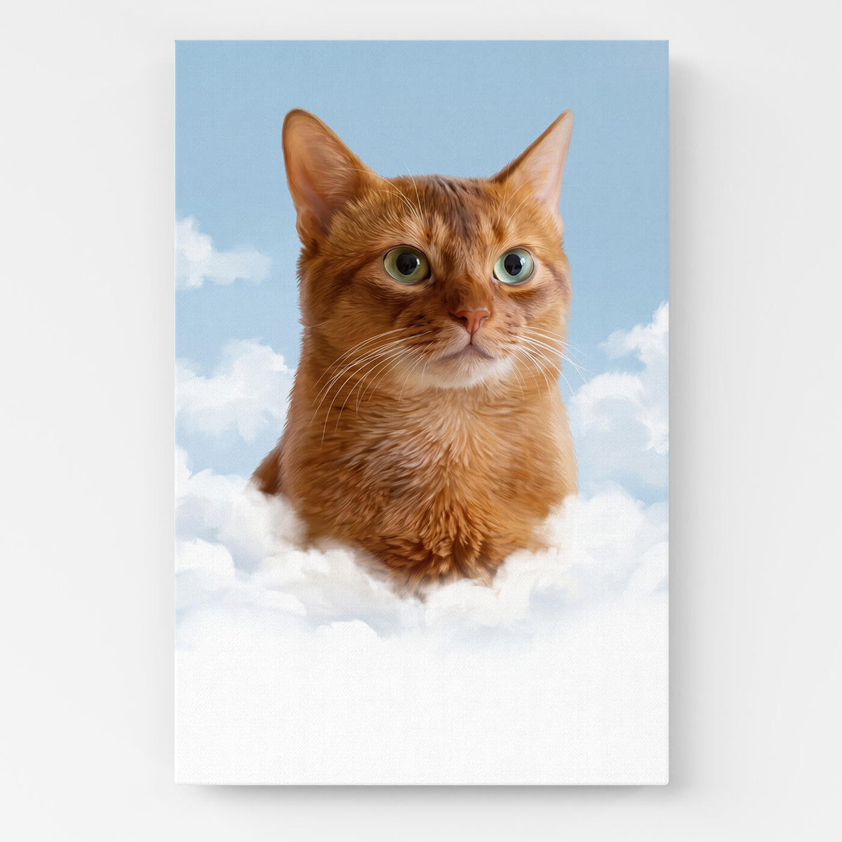Portrait de chat personnalisé sur les nuages d'après ta photo - toile