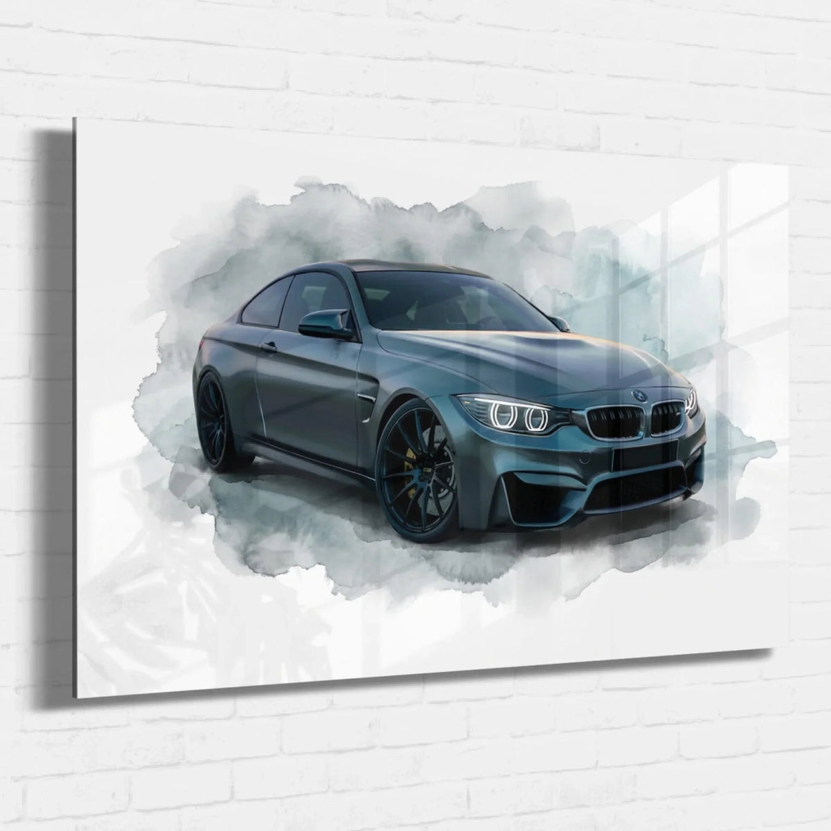 Portrait de voiture en style aquarelle (format paysage) d'après ta photo - verre acrylique