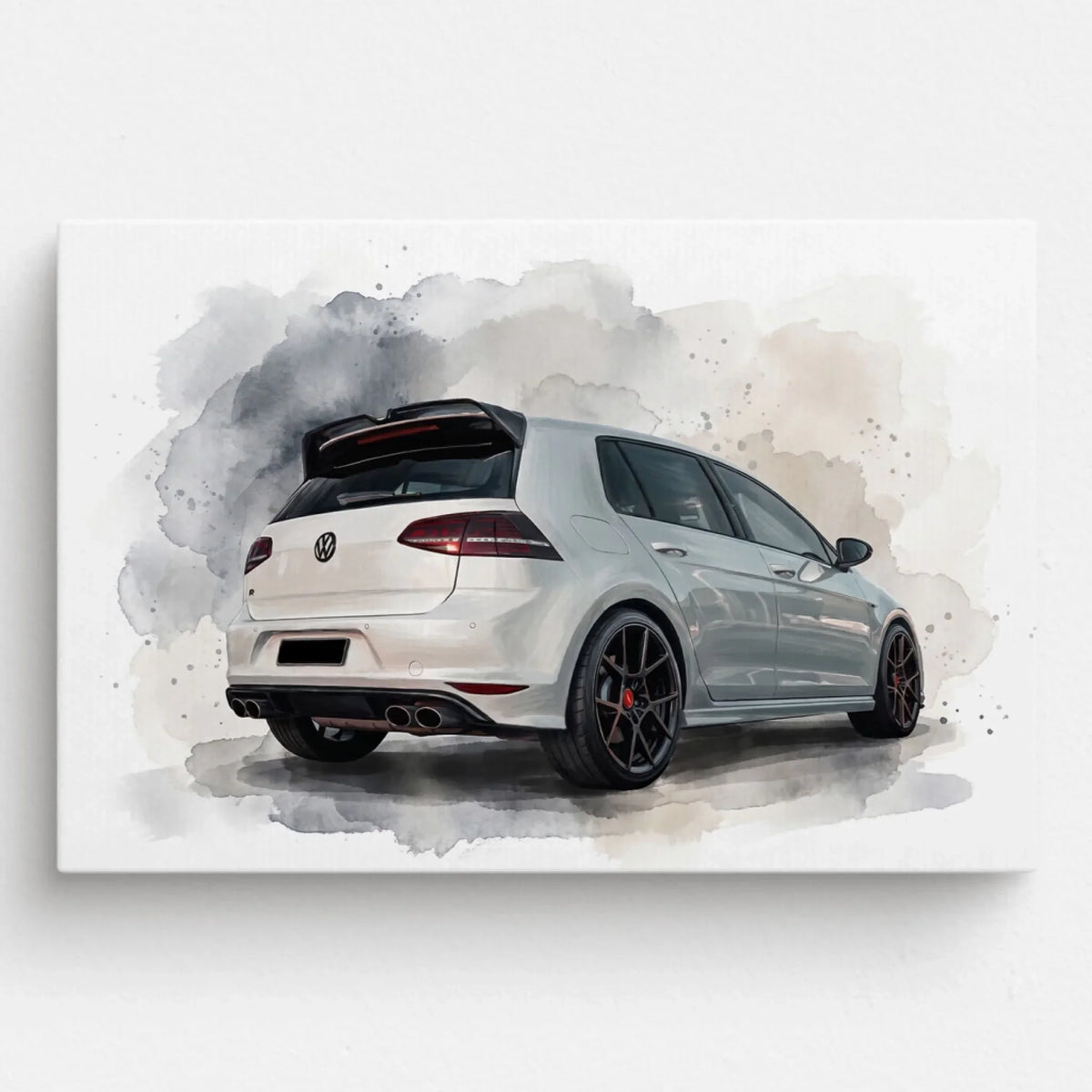 Portrait de voiture en style aquarelle (format paysage) d'après ta photo - toile