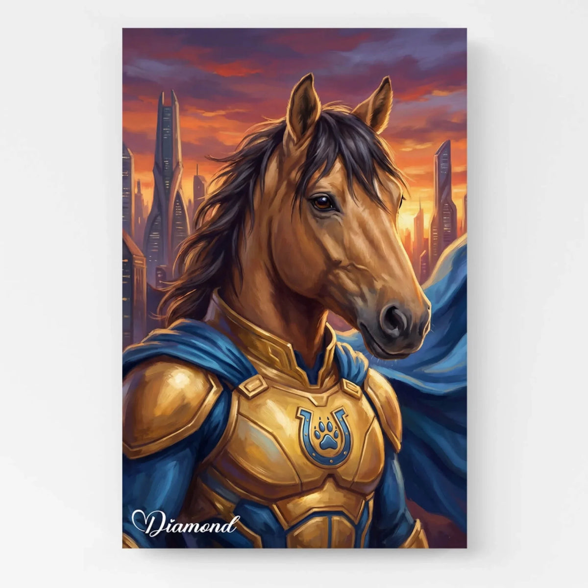 Portrait de cheval en super-héros d'après ta photo - toile