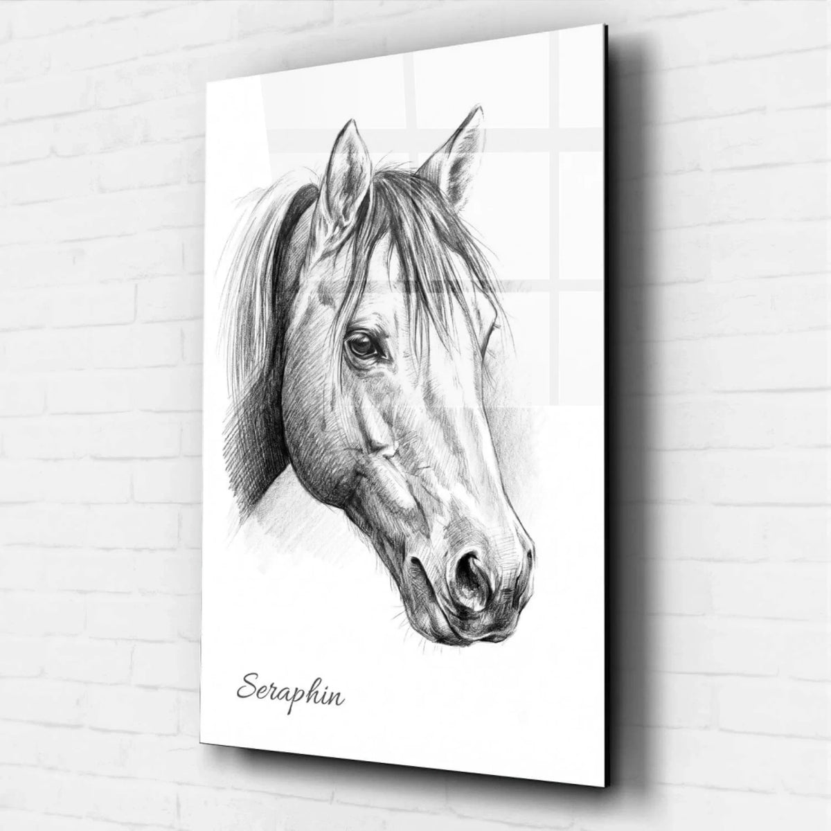 Pferdeportrait im Bleistift-Stil - Acrylglas