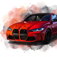 Voiture à l’aquarelle