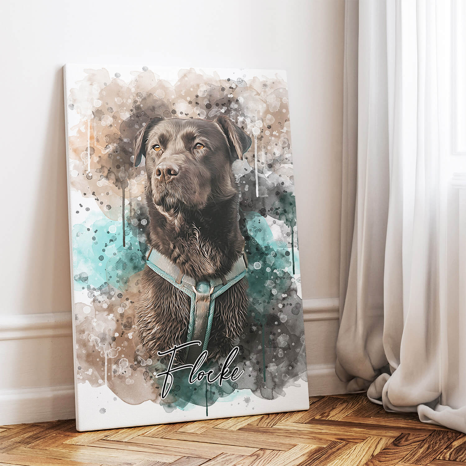 Portrait d'animal dans un style aquarelle