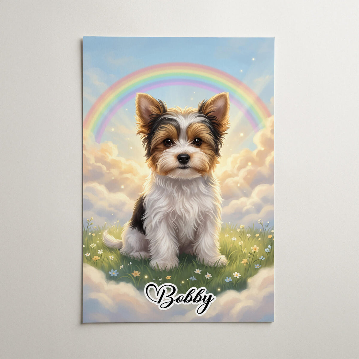 Portrait de chien au Pont de l’Arc-en-ciel d'après ta photo - affiche