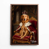 Portrait de cheval style Renaissance d'après ta photo - toile avec cadre noyer