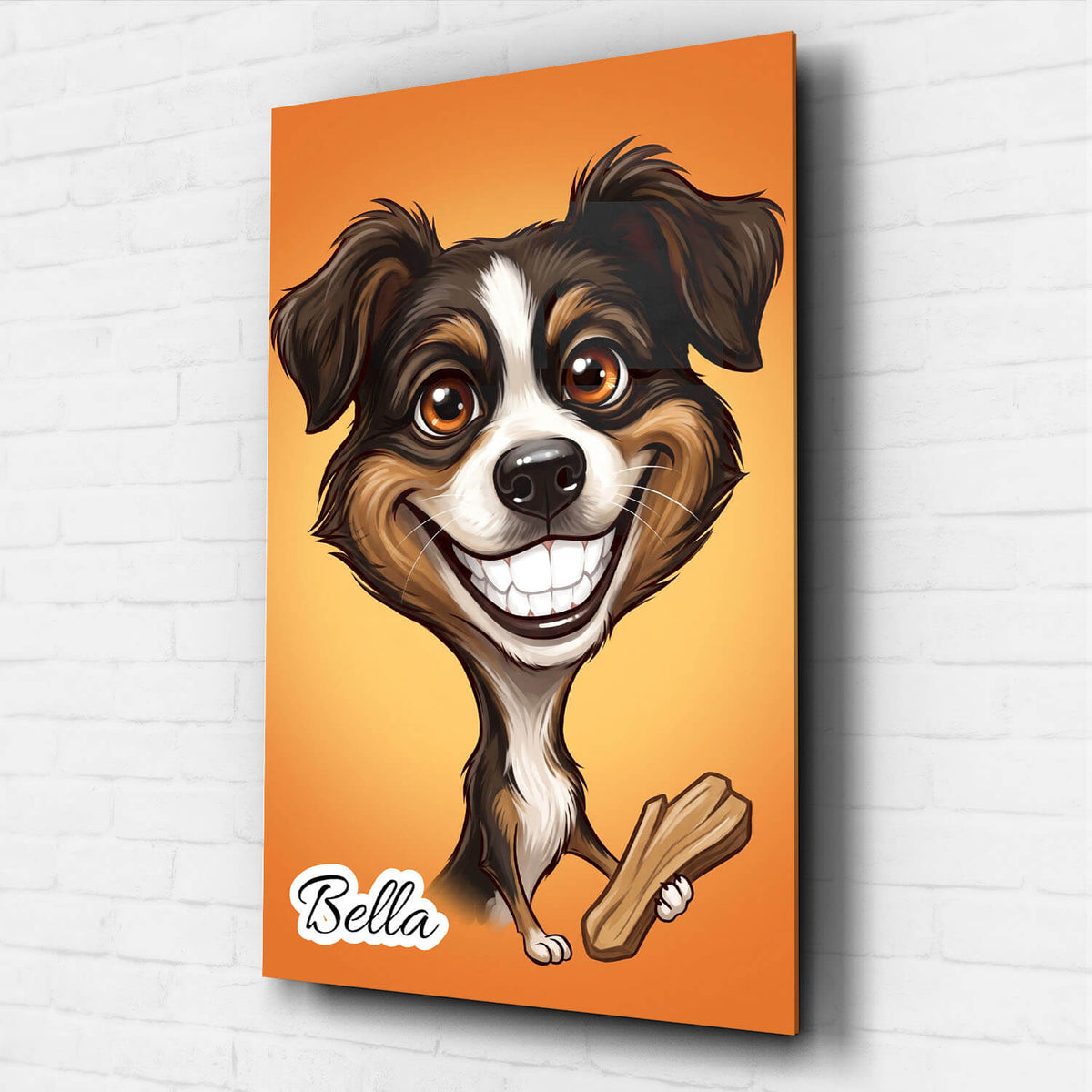 Portrait de chien en style caricature d'après ta photo - verre acrylique