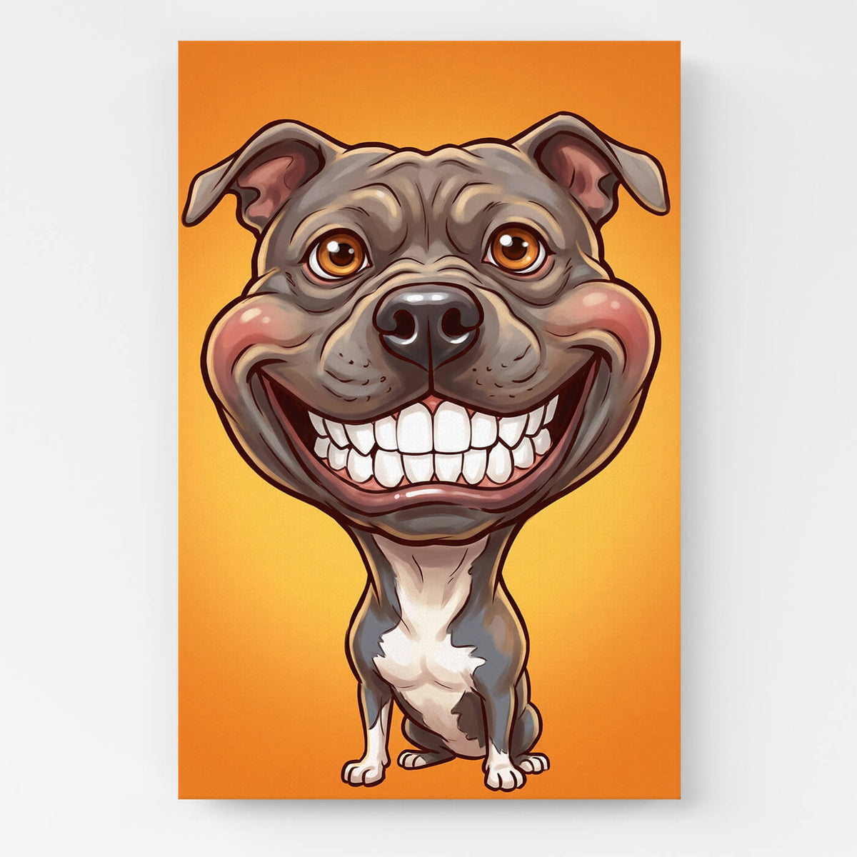 Portrait de chien en style caricature d'après ta photo - toile