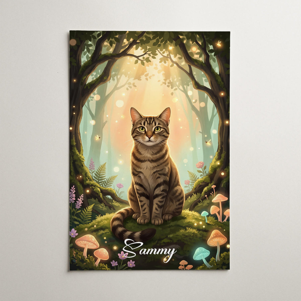 Portrait de chat en style fantasy / cartoon d'après ta photo - affiche