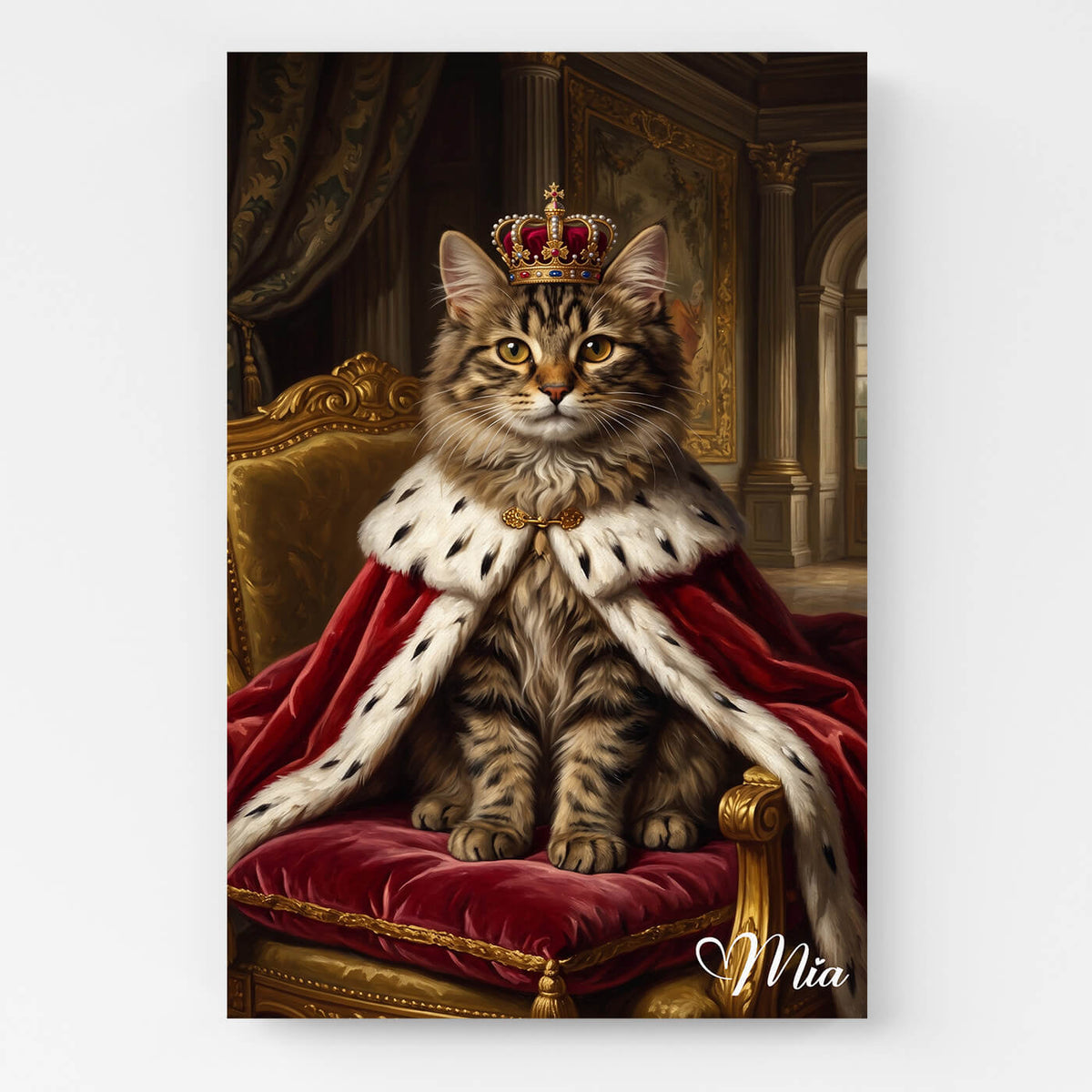 Portrait de chat dans le style Renaissance d'après ta photo - toile