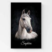 Portrait de cheval style aquarelle sombre d'après ta photo - toile