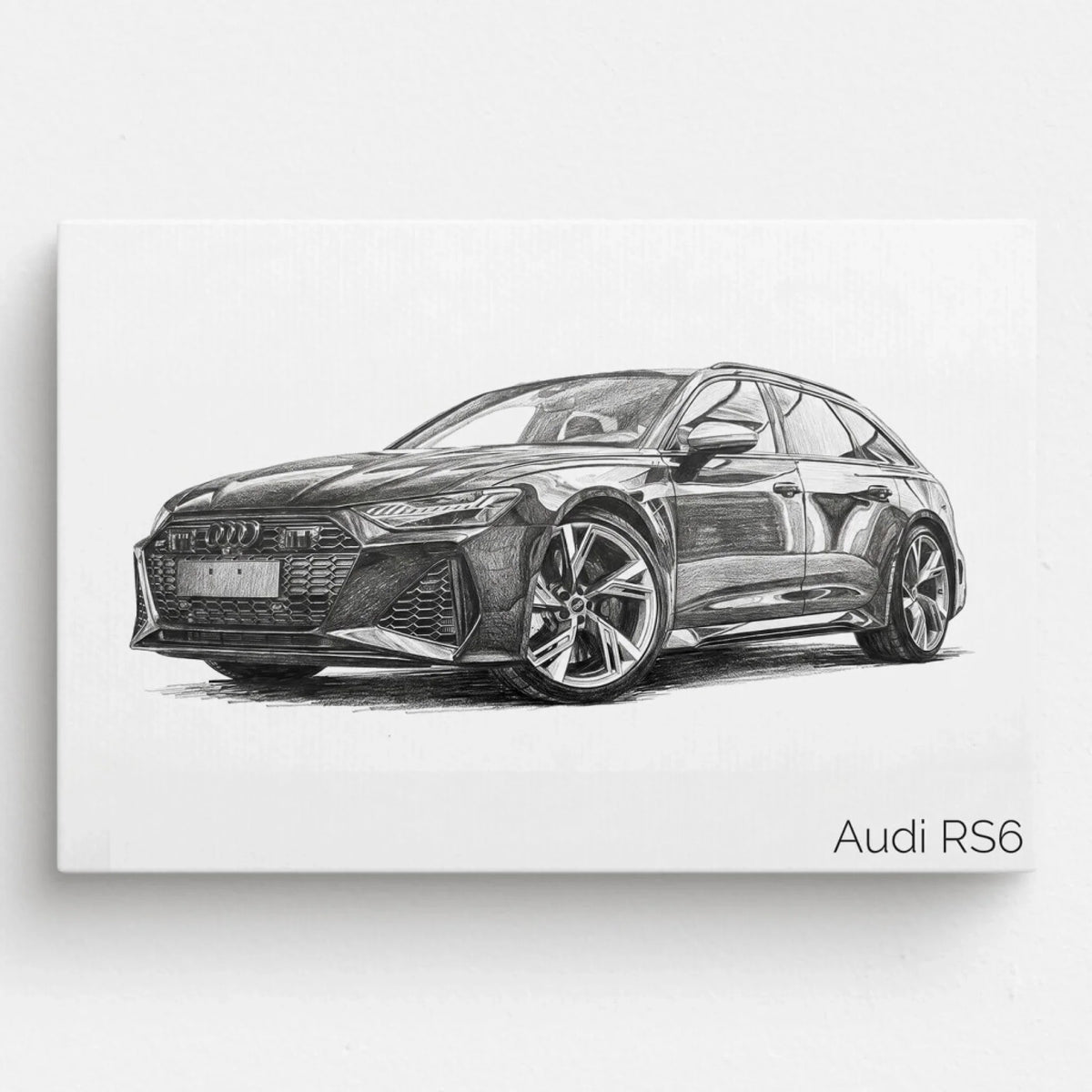 Portrait de voiture en style crayon (format paysage) d'après ta photo - toile