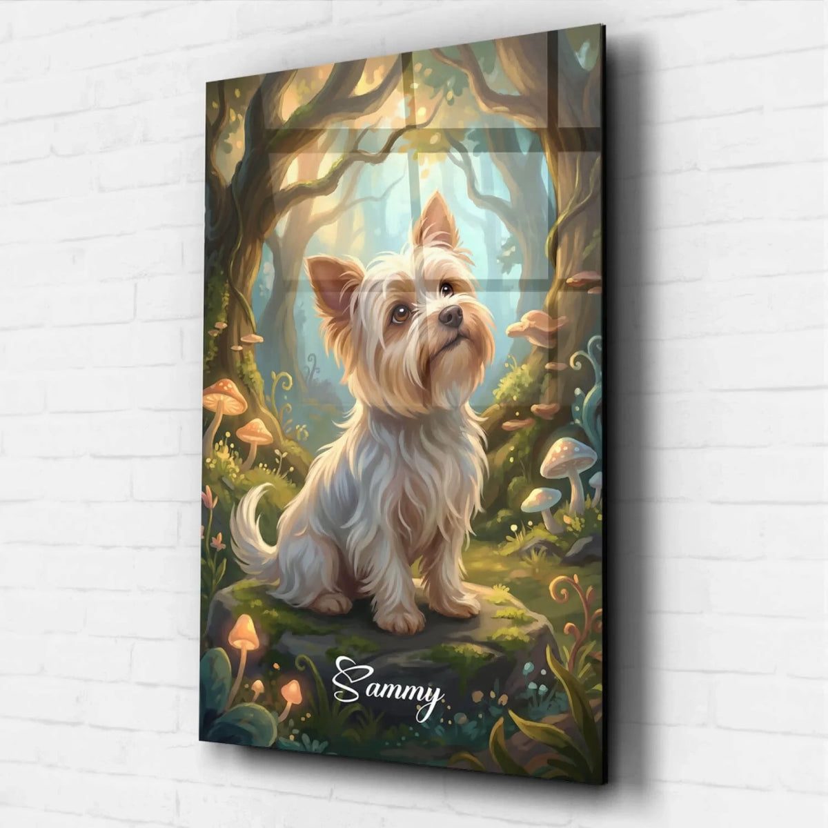 Portrait de chien en style fantasy / cartoon d'après ta photo - verre acrylique