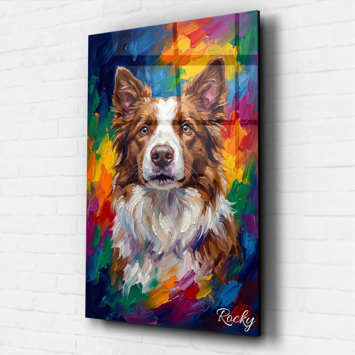 Portrait de chien en style pop art d'après ta photo - verre acrylique