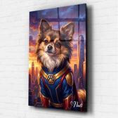 Portrait de chien en super-héros d'après ta photo - verre acrylique