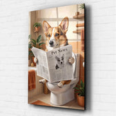 Portrait de chien sur les toilettes d'après ta photo - verre acrylique