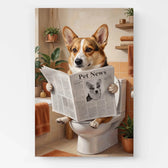 Portrait de chien sur les toilettes d'après ta photo - toile