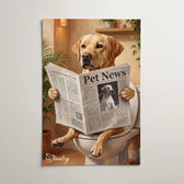 Portrait de chien sur les toilettes d'après ta photo - affiche