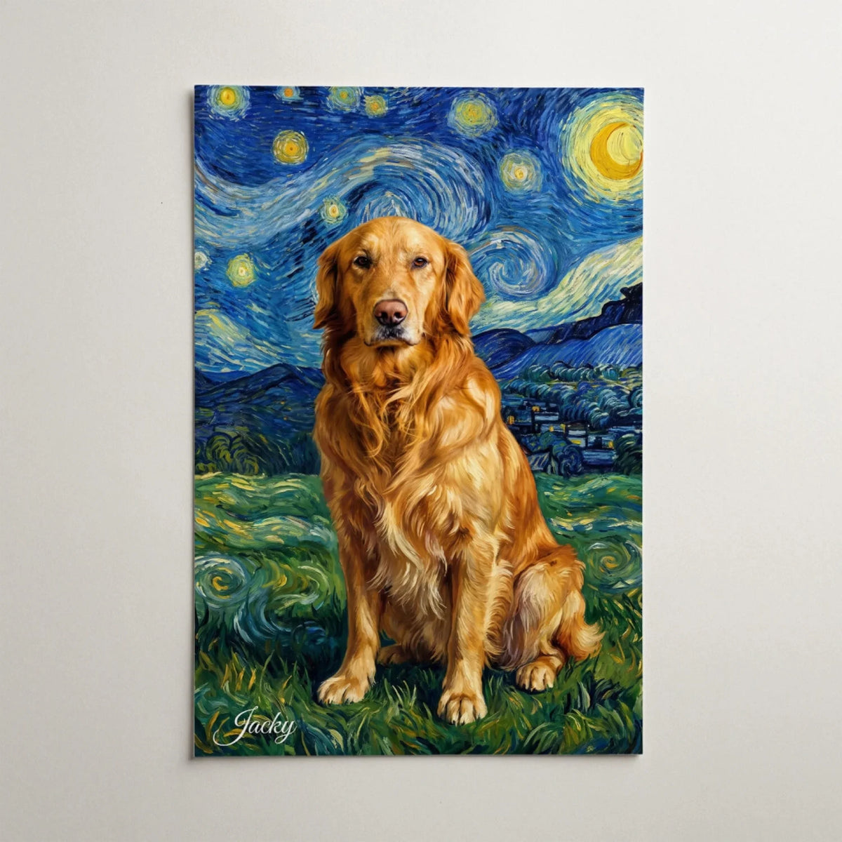 Portrait de chien en style Van Gogh d'après ta photo - affiche