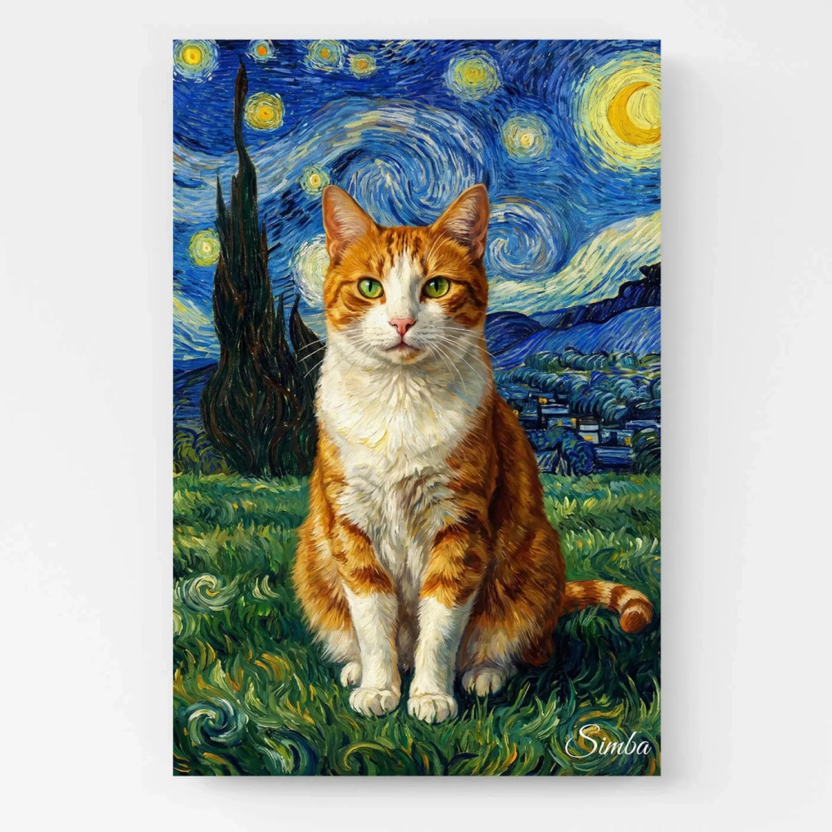 Portrait de chat en style Van Gogh d'après ta photo - toile