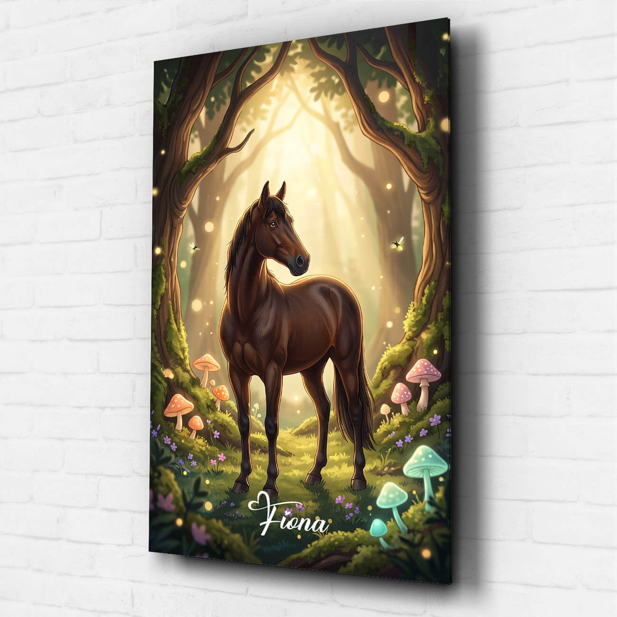 Portrait de cheval en style fantasy / cartoon d'après ta photo - verre acrylique