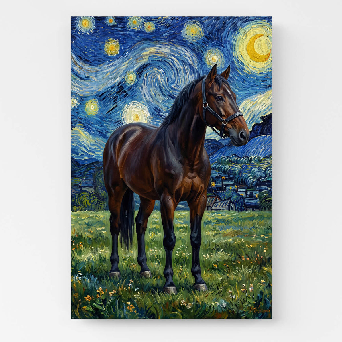 Portrait de cheval en style Van Gogh d'après ta photo - toile
