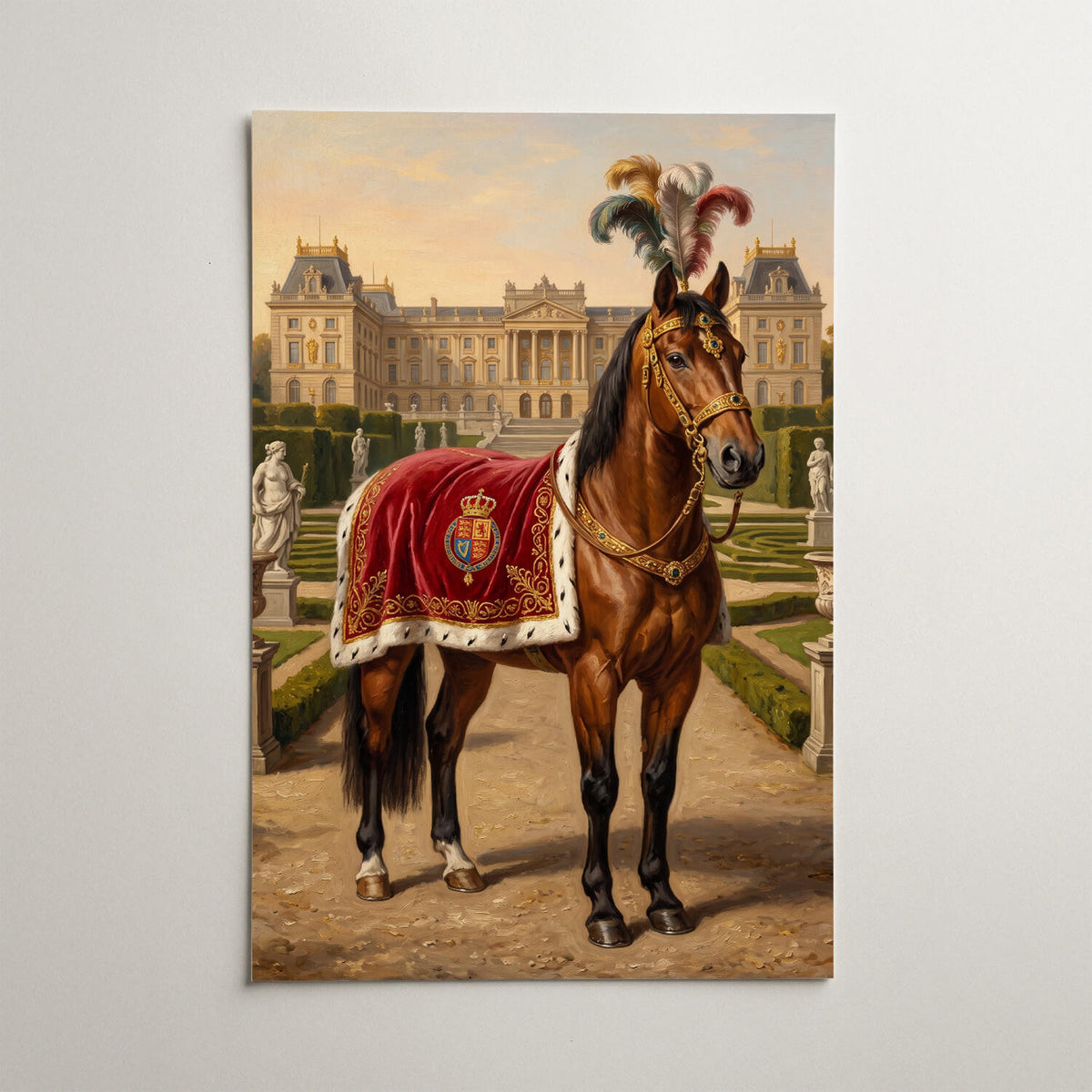 Portrait de cheval dans le style Renaissance d'après ta photo - affiche